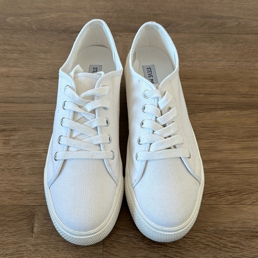 Steve Madden Elore White Platform Sneakers Size 8.5